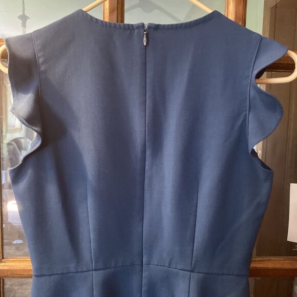 Ann Taylor Loft Petites Ladies 0P Blue Sleeveless Back Zip Dress - Picture 5 of 9